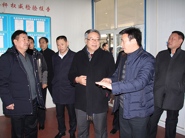 2018年1月11日，，，，邢台市人大常委会副主任周世伟向导省、市人大代表集中视察第五组到尊龙凯时线缆集团举行视察