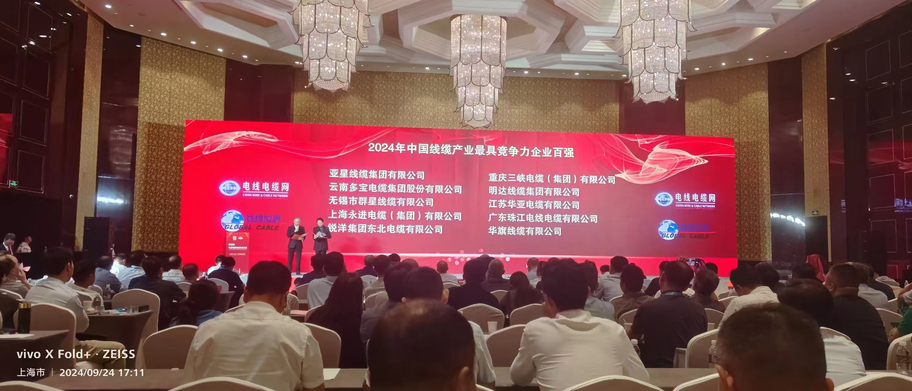 尊龙凯时荣登2024年中国线缆工业最具竞争力企业百强榜